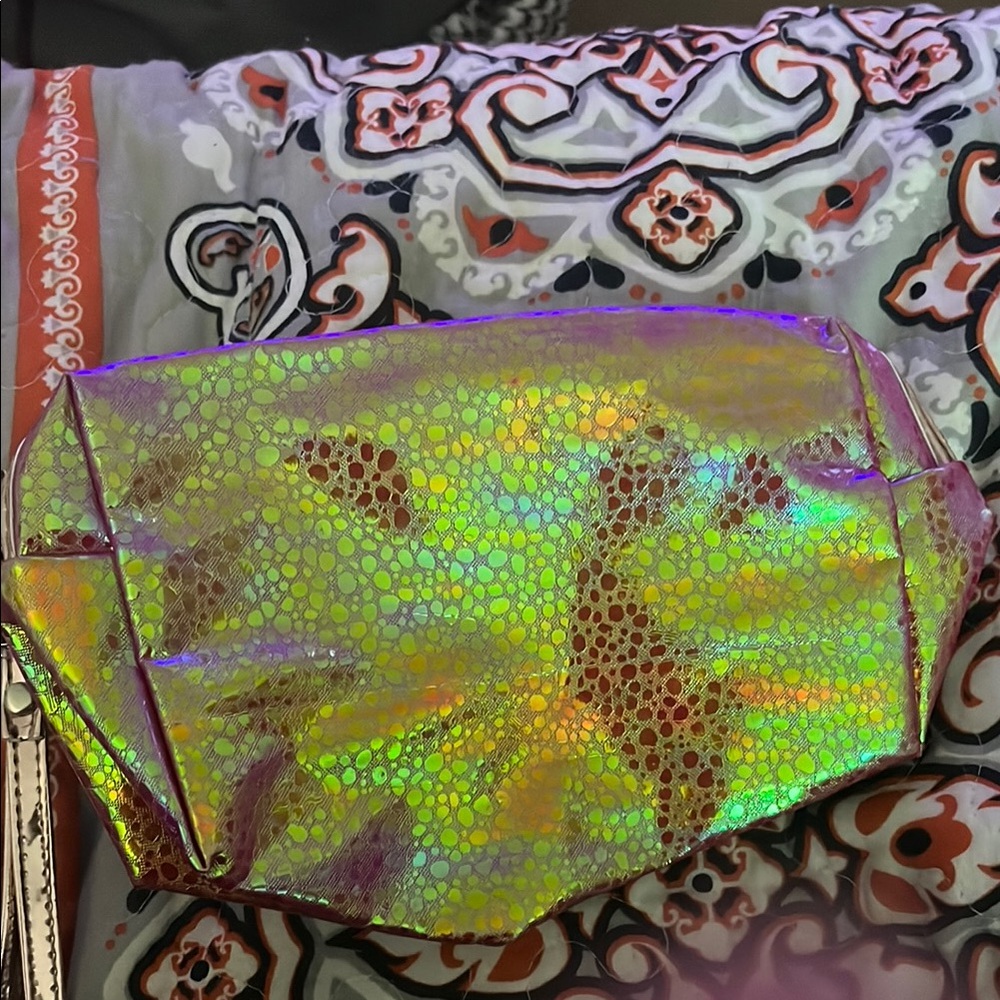 Holographic Iridescent Makeup Clutch